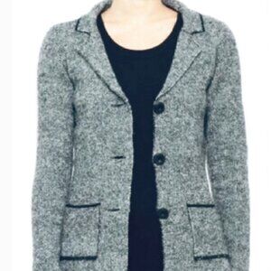 Cocogio Italy Womens Wool Blend Cardigan Sweater Blazer Button Front Gray SZ Med